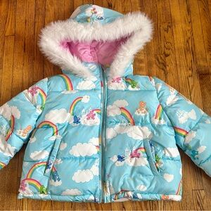 Colorful Kids' Puffer Jacket with Rainbow Print